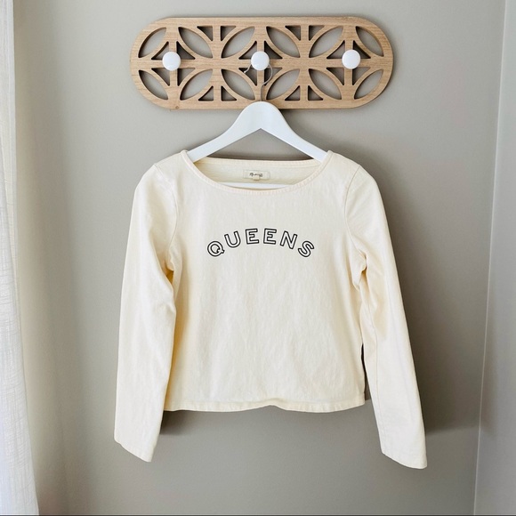Madewell 'Queens' Graphic Top Cream Sz XS - Picture 1 of 9